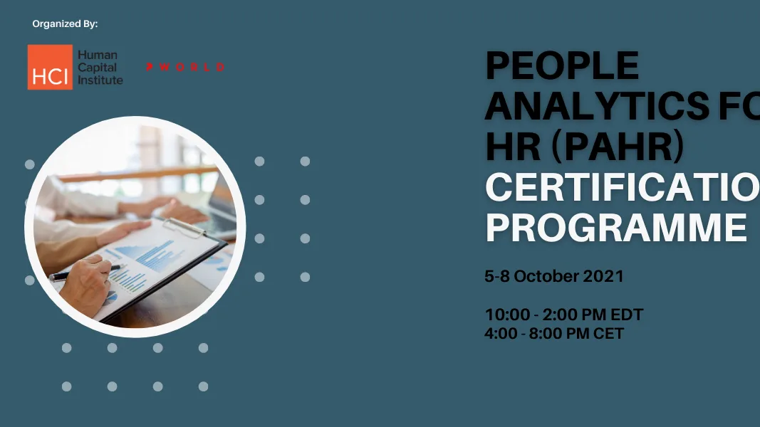 People Analytics for HR (PAHR) Certification October 2021