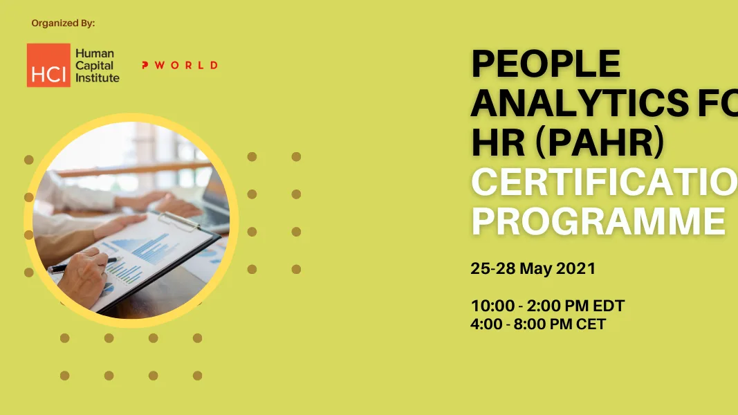 People Analytics for HR (PAHR) Certification May 2021