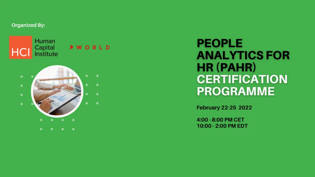 People Analytics for HR (PAHR) Certification February 2022