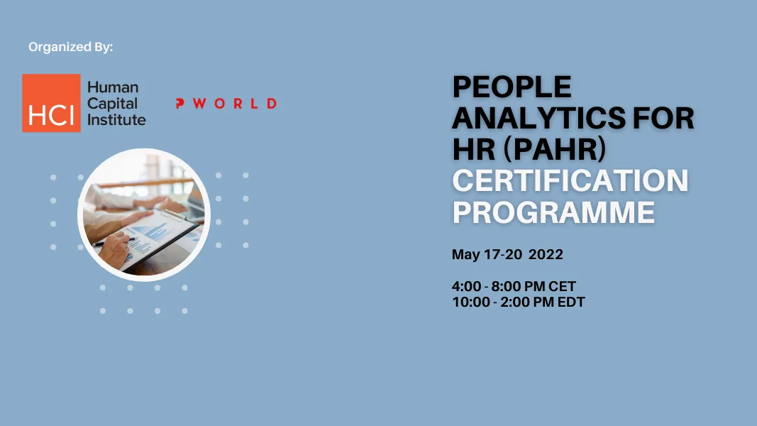 People Analytics for HR (PAHR) Certification May 2022