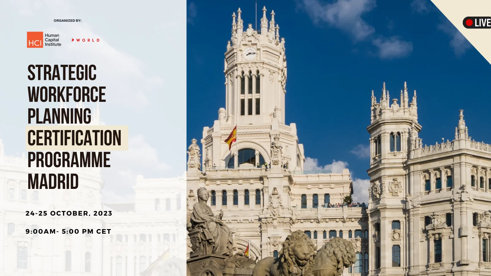 Strategic Workforce Planning Certification Program Madrid 2023
