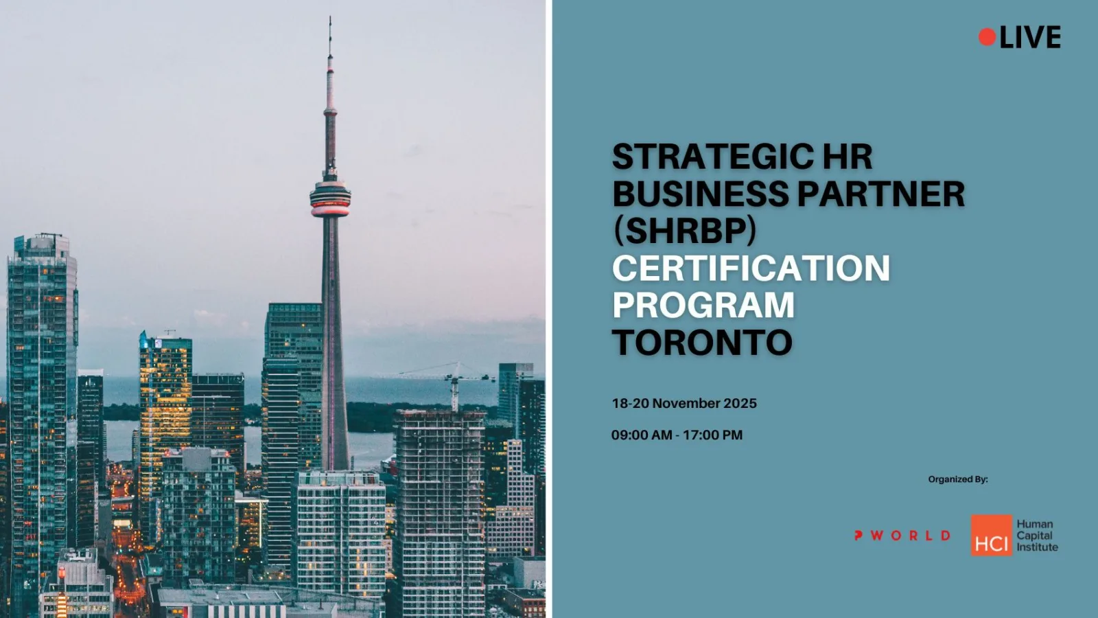 Strategic HR Business Partner (SHRBP) Certification Toronto 2025